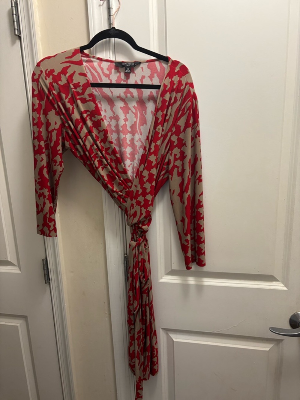 Wrap Blouse in Red & Tan - Women's Intimates